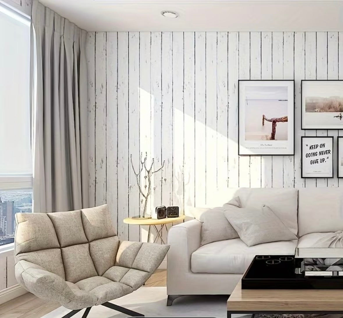Black And White Wood Peel And Stick Wallpaper