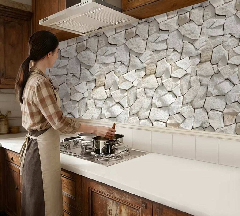 2D Self-Adhesive PVC Stone Pattern Wall Sticker – 45x300cm